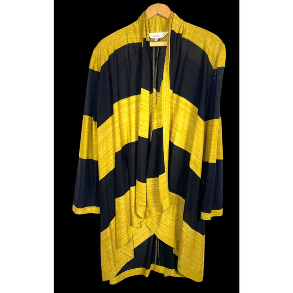 Exclusively Misook Cardigan Wrap Size XL Gold Black Duster Elegant Evening Wear - Picture 5 of 14